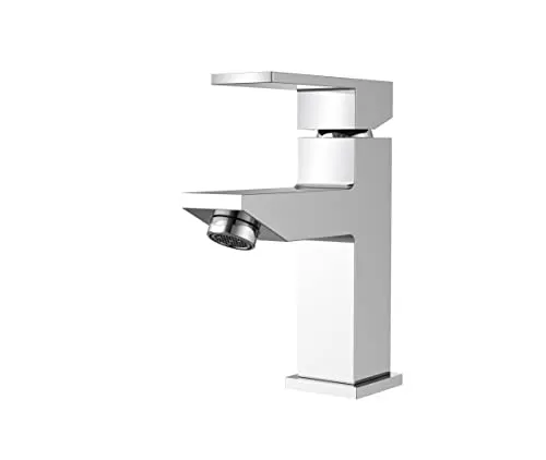 Niederdruck Waschtisch Armatur Einhebelmischer Chrom, 2406208 (brln) - Waschraumarmatur für Niederdrucksysteme, verchromt mit 3 flexiblen Anschlussschläuchen und Ablaufgarnitur, ideal für moderne Badezimmer.