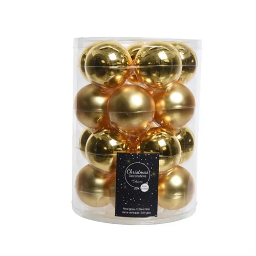 Christbaumkugeln Gold Ø 6cm - Set 20 Stück Glas glänzend & matt – elegante Weih