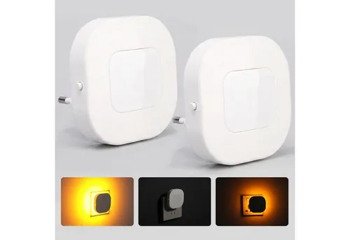 oyajia LED Nachtlicht 2xLED Nachtlicht mit Bewegungsmelder, Helligkeit stufenlos regulierbar, LED fest integriert, Nachtlicht Steckdose für Kinderzimmer, Treppenhaus, Schlafzimmer,Küche