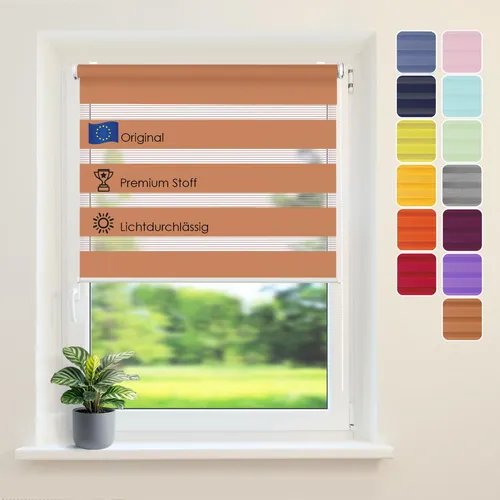 Doppelrollo Duo-Rollo Klemm Fix ohne Bohren - Sicht- und Blendschutz für Fenster - Das moderne Duo-Rollo von DomDeco bietet einfachen Sicht- und Blendschutz. Mit der innovativen Klemmfix-Halterung ist eine schnelle Montage ohne Bohren möglich. Ideal für jedes Zimmer und flexibel in der Lichtregulierung.