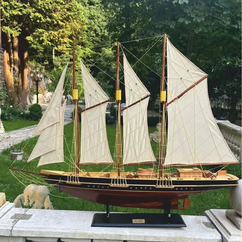 Casa Padrino Deko Segelschiff Atlantic Braun / Schwarz 114 cm