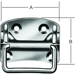 VORMANN Kistengriff mit Platte, L100mm, B80mm S1,5mm,Griff, Durchmesser 7,5mm Edelstahl