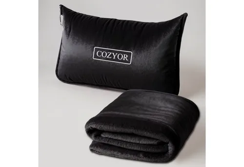 Cozyor Reisekissen und Reisedecke 2 in 1 in schwarz von Cozyor