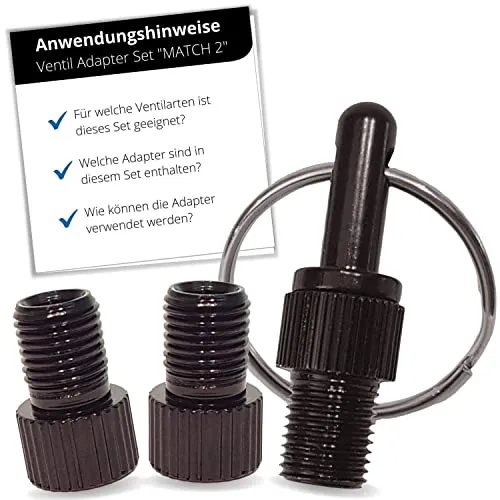 HiLo sports Fahrradventil Adapter Set [Mit Schlüsselanhänger]