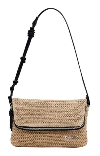 Desigual Damen Bag_Half Logo Raffia_VE, weiß von Desigual
