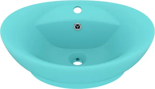 Produktbild vidaXL Luxus Waschbecken Oval Matt Hellgrün 58,5x39cm