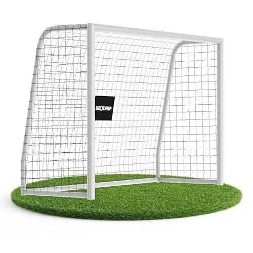 NEOLYMP Fußballtor für Garten – Wetterfestes Metalltor mit Klicksystem (180 x 120 cm) - Robustes Fußballtor aus pulverbeschichtetem Metall, ideal für den Garten oder Training. Schneller Aufbau dank Klicksystem und hohe Stabilität durch verstärkten Stahlrahmen. Inklusive Heringen für sichere Bodenfixierung.