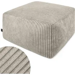 Domarex Sitzpouf 45x45x25 cm, Polsterstoff, rutschfest, modern, geeignet als Sitzgelegenheit oder Fußhocker, Wohnzimmer, Schlafzimmer, Beige - Beige