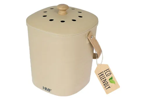 HMF Biomülleimer 3780-3L: Geruchsdichter Komposteimer für nachhaltige Küchen - Haushaltszubehör, 3L Fassungsvermögen mit Aktivkohlefilter für geruchsfreies Kompostieren und einfache Reinigung ohne Müllbeutel.