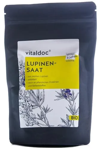 Gesund & Leben Lupinen, weiss 350g (bio, roh, vegan) Süsslupinen-Saat