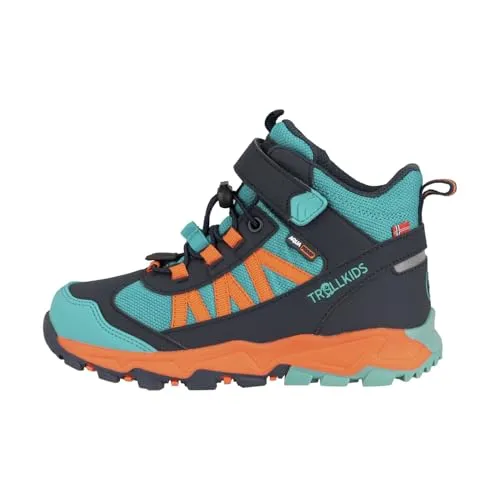 TROLLKIDS Tronfjell mid Wanderschuh blau|orange 33 EU - Bequemer Wanderschuh in Größe 33, ideal für Abenteuer in der Natur. Robuste Materialien und mittlere Schuhhöhe sorgen für Stabilität und Komfort.