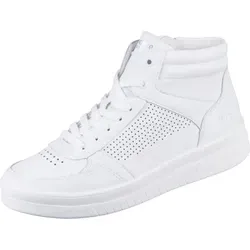 Remonte Damen D0J70 Sneaker High, Weiss, 39 EU - Damen-Sneaker aus echtem Leder mit Lite n Soft Technologie und auswechselbarer Einlegesohle für optimalen Komfort.