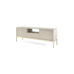 Beiges Lowboard 154 cm - Hochwertige Kommode - TV-Halterung in beige, Maße: B: 154 cm, H: 56 cm, ideal für stilvolle Wohnräume und bietet viel Stauraum.