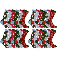 Kinder Weihnachten Socken | Sock Snob | Neuheit Spaß Muster Weihnachtsgeschenk Socken für Jungen & Mädchen - 24 Pack