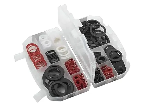 Produktbild ROTHENBERGER Industrial Dichtungssortiment 383 Teile | Dichtungen in verschiedenen Materialien wie Gummi, PE und Faser sowie O-Ringe und Wasserhahndichtungen | 1500005013