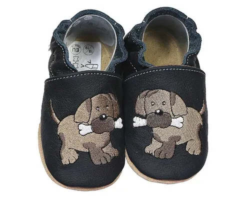 Produktbild Krabbelschuhe Hund schwarz 16/17