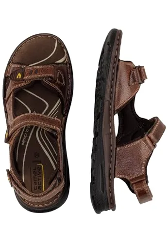 camel active Herren Trekkingsandale aus echtem Leder Cognac, menswear-42
