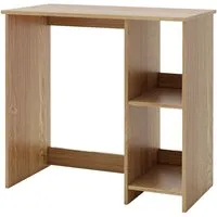 Costway Kleiner Schreibtisch 80 x 40 cm mit 2 Fächern - Kompakter Schreibtisch mit 2 Fächern für optimalen Stauraum, ideal für kleine Räume. Stabil und mit rutschfesten Füßen für sicheren Halt, perfekt für Home Office oder Studium.