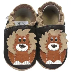 Krabbelschuhe Löwe dunkelbraun 22/23 für Kleinkinder von HOBEA