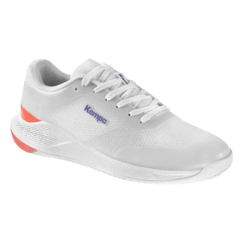 Kempa Damen Kourtfly Two Sport-Schuhe, weiß/grau, 39 EU - Damen-Handballschuhe mit Michelin-Sohle für maximale Kontrolle und dynamischen Halt bei schnellen Bewegungen. Ultra-Light-Breath-Mesh sorgt für Atmungsaktivität und hohen Tragekomfort.
