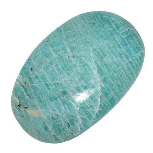 Amazonit Scheibenstein flacher Edelstein Trommelstein Handschmeichler ca. 45mm