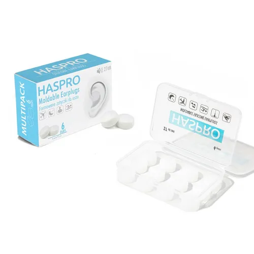 Haspro MOLD 6P Geformte Ohrstöpsel Weiß, 6 Paar