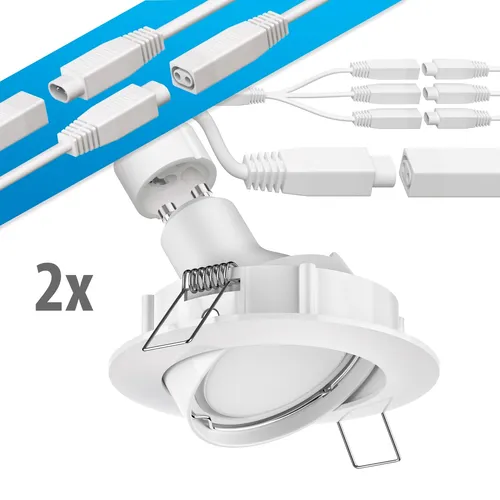 LED Decken-Einbaustrahler DEX schwenkbar GU9,776W je 450lm weiß rund 84mm Ø