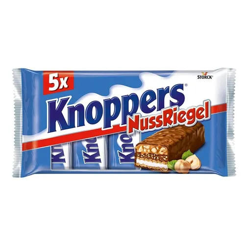 Knoppers Nussriegel 5x 40 g - Leckere Knoppers Nussriegel im praktischen 5er-Pack, ideal für den Snack zwischendurch – knusprig und mit feiner Nussfüllung.