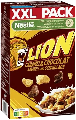 Nestlé LION Cereals, Karamell und Schoko Cerealien mit Vollkorn, XXL Packung, 1er Pack (1 x 1.05kg)