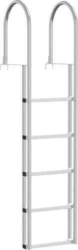 vidaXL Dockleiter 5-Stufen Silber - Aluminium - Sonstiges Poolzubehör mit rutschfesten Stufen für erhöhte Sicherheit und ergonomischem Design für einfachen Zugang zu Docks und Schwimmbädern. Ideal für Familien und Wassersport-Enthusiasten.