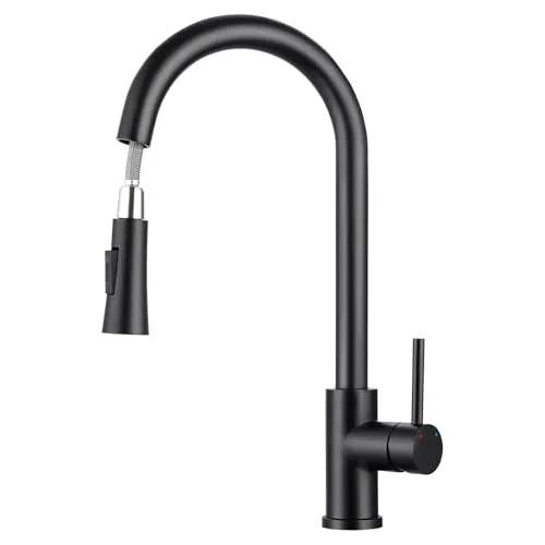 BONADE Wasserhahn Küche Schwarz, 360° Drehbare Küchenarmatur - Berührbare Wasserhähne für die Küche mit ausziehbarer Brause und zwei Strahlmodi für optimale Reinigung und Komfort.