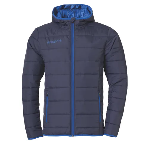 uhlsport Essential Ultra Lite Down Jacket - 4XL - Blau - Funktionsjacke mit Kapuze, extrem leicht und warm wie Daunen, ideal für Sport und Freizeit. Mit zwei Reißverschlusstaschen und optimalem Tragekomfort.