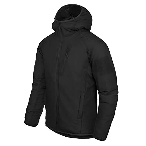 Helikon-Tex WOLFHOUND Hoodie Jacket Climashield - Black - Funktionsjacke mit gepolsterter Kapuze, leicht und komprimierbar, ideal für Outdoor-Aktivitäten und kühle Temperaturen.