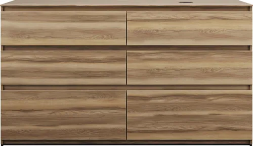 burgbad Lin20 Waschtischunterschrank inklusive Konsolenplatte, Beckenausschnitt rechts, 6 Auszüge, 1602x552x900mm, SGRB160RF5357