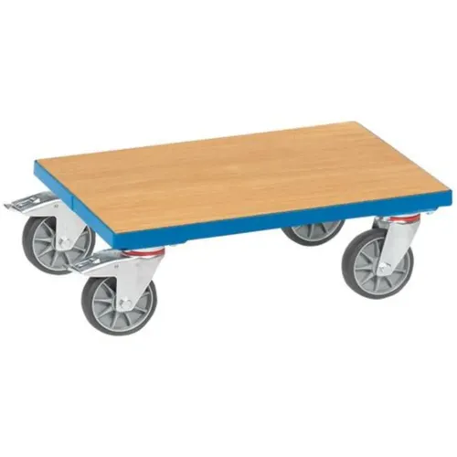 Fetra Eurokasten-Roller 250 kg mit Holzwerkstoffplatte - Allzweckroller & Transportwagen, ideal für den sicheren Transport von Eurokästen bis 250 kg, pulverbeschichtet für Langlebigkeit und mit hochwertiger TPE-Bereifung für einen leichten Lauf.