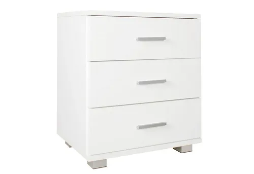 FINEBUY Nachtschrank SuVa7063_1 - Moderner Nachttisch mit 3 Schubladen - Nachtschränke: Stilvoller Nachttisch in Weiß (45x54x34 cm) mit 3 praktischen Schubladen für Ordnung und zusätzlichen Stauraum.