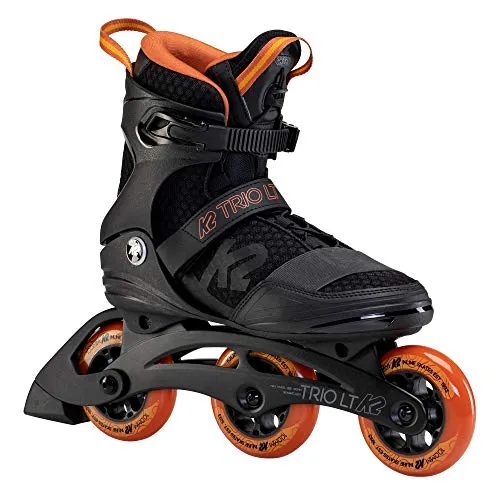K2 Skates Unisex Inline Skates Trio LT 100 - Schwarz-Orange - Inliner mit Original K2 Softboot-Technologie für höchsten Komfort und Flexibilität. Ideal für Freizeit, Fitness und Wettkämpfe. Ausgestattet mit 100mm Rollen und schnellem Speed Lacing System.