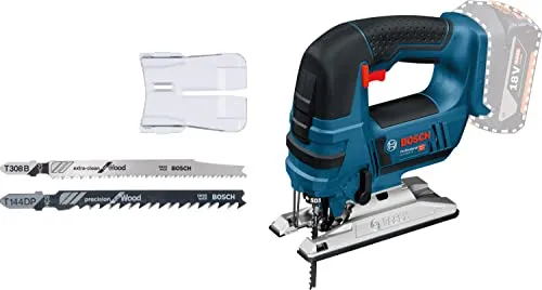 Bosch Professional 18V Akku Stichsäge GST 18V-LI B - 120mm Schnitttiefe in Holz, schrägschnittfähig und mit einfachem Sägeblattwechsel