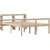 vidaXL Seniorenbett 120x190 cm aus Kiefernholz mit Kopfteil - Praktisches Seniorenbett aus robustem Kiefernholz, ideal für komfortables Schlafen. Mit 44 cm Höhe für leichtes Ein- und Aussteigen und zusätzlichem Stauraum für Ordnung im Schlafzimmer.