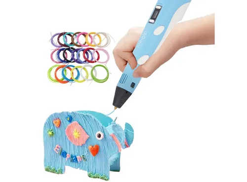 3D-Drucker-Stift USB mit 20 bunten PLA-Filamenten – Kreatives Zeichnen in 3D für Jung und Alt