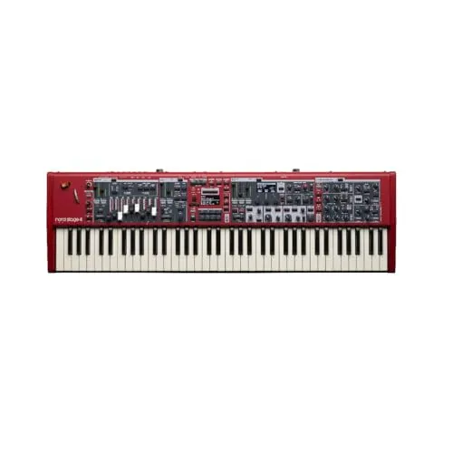 Clavia Nord Stage 4 Compact - Keyboards mit 73 Tasten, halb gewichtet und Aftertouch. Ideal für Bühne und Studio, bietet es eine umfangreiche Klangerzeugung mit 512 Programmen und 8 Live-Programmen im Direktzugriff.
