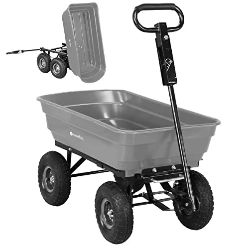 Miweba Bollerwagen Dumper - 300 kg Traglast - Handwagen mit 300 kg Traglast und 75 L Volumen, ideal für Garten, Bau und Camping. Mit Kippfunktion und robustem Stahlrahmen für hohe Stabilität und Langlebigkeit.