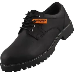 Dockers by Gerli Herren Leder Halbschuhe Schwarz - Schwarz - 43