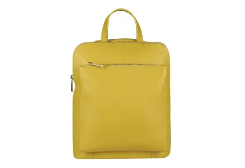 ITALYSHOP24 Rucksack Made in Italy Damen Leder Tasche Schultertasche, leichtgewicht Shopper, als Umhängetasche tragbar