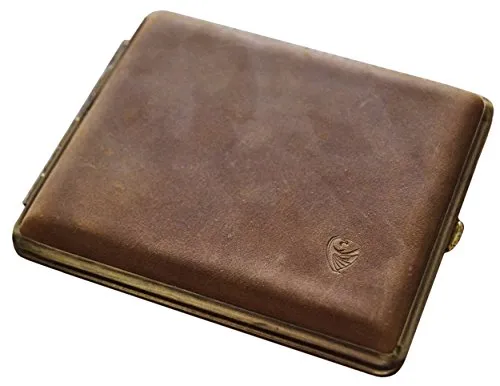 GERMANUS Zigarettenetui, Made in Germany, Wildes Rind, braun, 100 mm