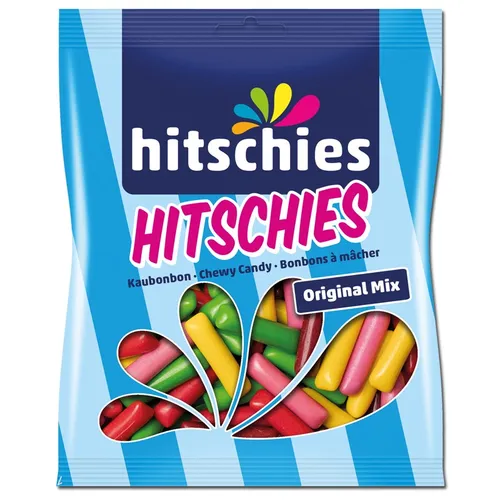 Hitschler Hitschies Original Mix, Kaubonbon 150g - Fruchtgummis/Lakritze, glutenfrei und halal, ideal für alle Gelegenheiten mit fruchtigen Geschmäckern wie Apfel, Erdbeere und Zitrone.