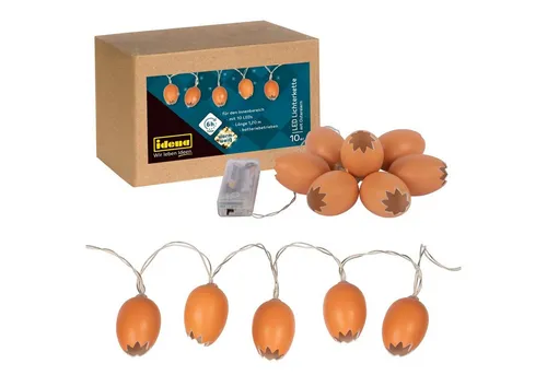 Idena LED-Lichterkette Idena 31245 - LED Lichterkette für Ostern, mit 10 LEDs in Warmweiß