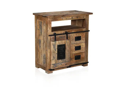 Rustikales Sideboard Highboard BRISTOL VII aus Mangoholz