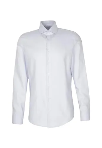 Seidensticker Herren Business Hemd Blau 44 - Herrenhemden für jeden Anlass: Knitterfreies, pflegeleichtes Hemd aus 100% Baumwolle in Shaped Passform für eine athletische Silhouette - ideal für Büro, Alltag und Partys.