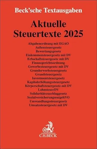Aktuelle Steuertexte 2025: Textausgabe